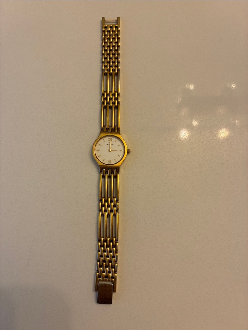 Movado Gold-Tone Women's Bracelet Watch with White Dial